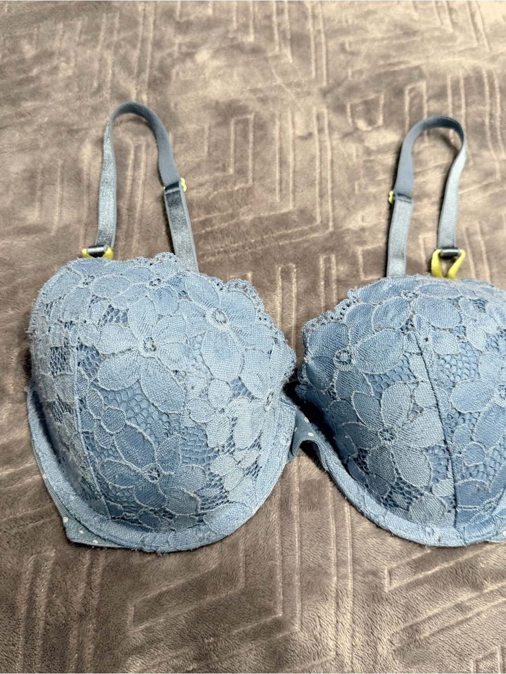Victoria's Secret Dusty Blue Lace Push-Up Bra